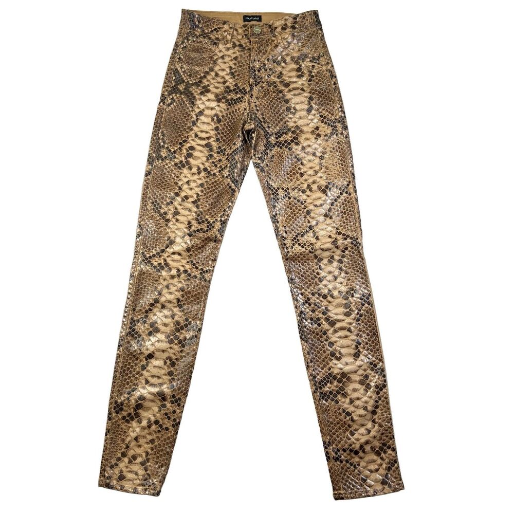 Marciano Snakeskin Print Pants 54W1977893Z Brown Size 23 Stretch Skinny